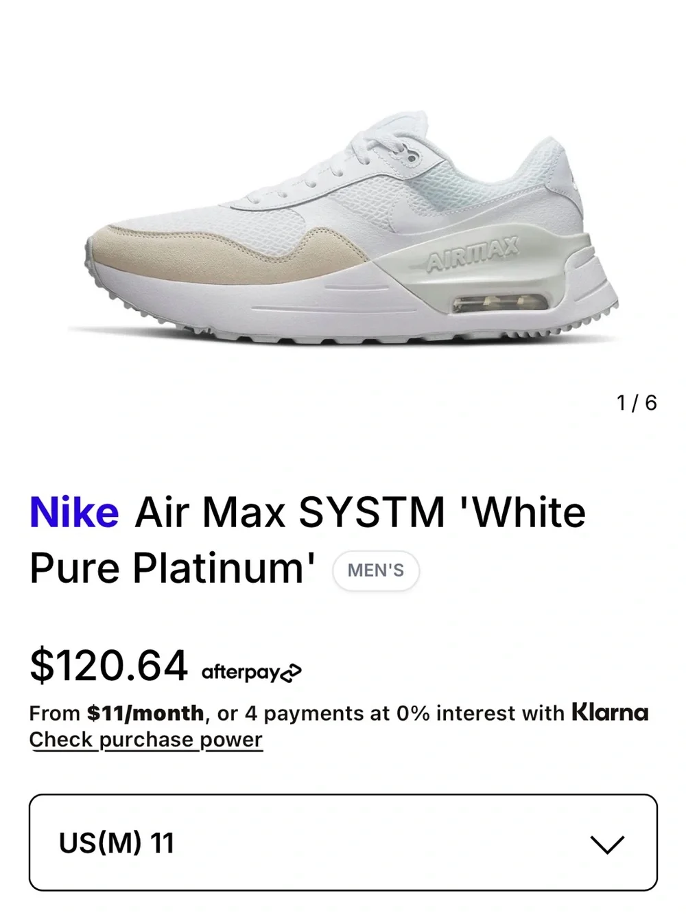 Nike Women's Air Max Sneakers in White and Beige